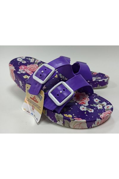 GEZER Papuci de damă cu talpă anatomică anti-alunecare din plastic reglabil cu cataramă dublă