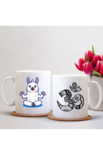 sıradışıhediyem كوب بتصميم يوجا للتأمل مطبوع عليه كوب