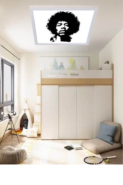 Gökyüzü Panel Jimi Hendrix-genç Odası Led Aydınlatma Avize- 54w Modern Tasarım 60x60