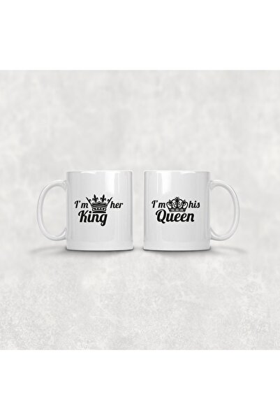 ORANLI PROMOSYON طقم مج مكون من قطعتين كوب بتصميم خاص (الملك والملكة) هدية لل...