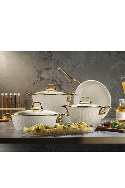 Maya Lines 7 Piece Granite Pot Set