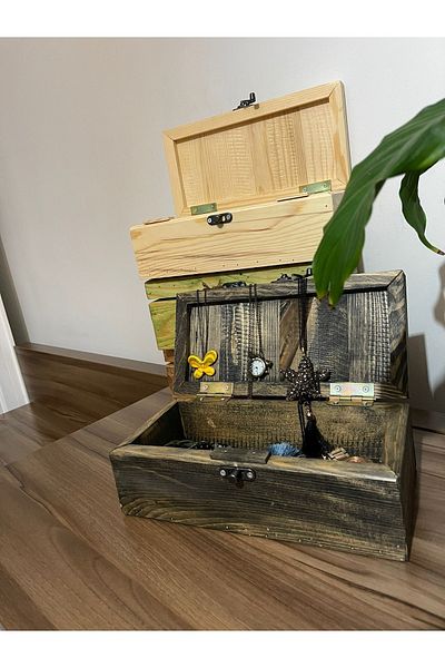 BİGWOODWORKERS Wooden Chest 25*17 Cm