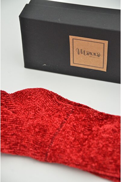 mottomia Дебели текстурирани дамски червени чорапи с двойна подметка, модел 4