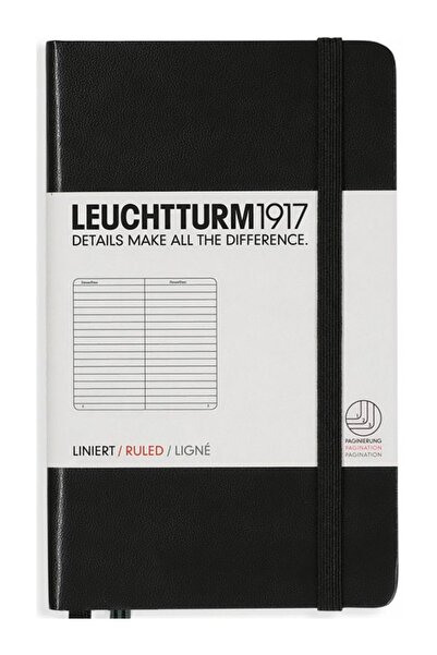 Leuchtturm1917 Σημειωματάριο μεγέθους τσέπης (A6), Σκληρό εξώφυλλο, Με γραμμέ...