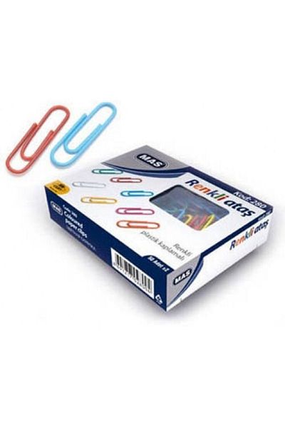 Mas 280 Colored Paper Clips (Pvc Coated 28mm) 5 Pieces