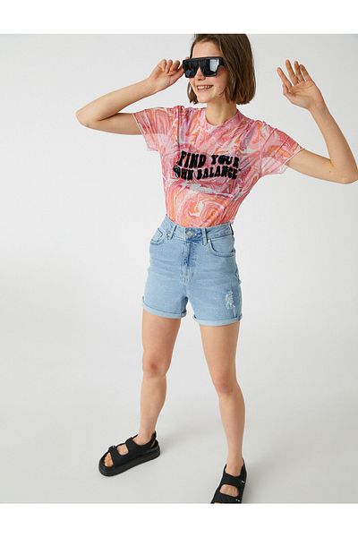 Koton Shorts - Blau - Hoher Bund