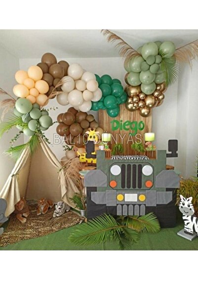BEST PARTİ DOĞUM GÜNÜ PARTİ SÜSLERİ Gold Green Caramel White and Skin Color B...