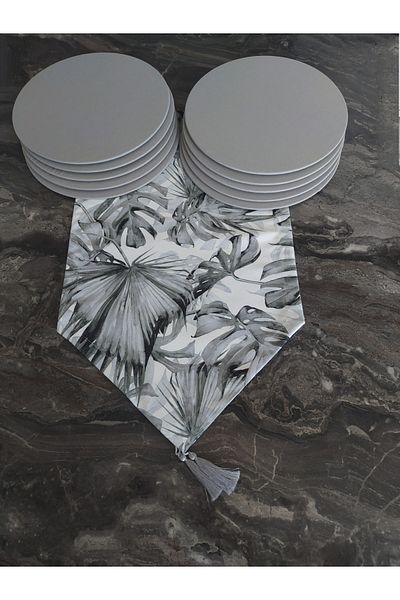 dehaberk Camel Base Pattern Runner and Placemat Plate Set for 10 Persons