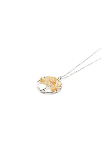 Armis Citrine Stone Tree of Life Natural Stone Pendant