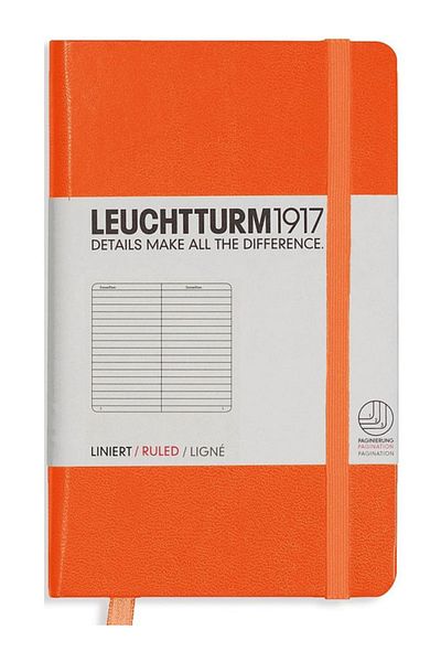 Leuchtturm1917 Pocket Size A6 Notebook Striped Orange Cover