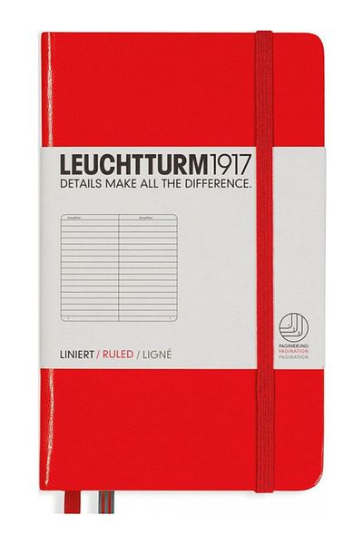 Leuchtturm1917 Pocket Size A6 Notebook Striped Red Cover