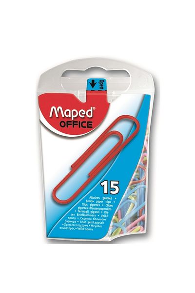Maped 15 броя гигантски цветни кламери - 50 мм 342011
