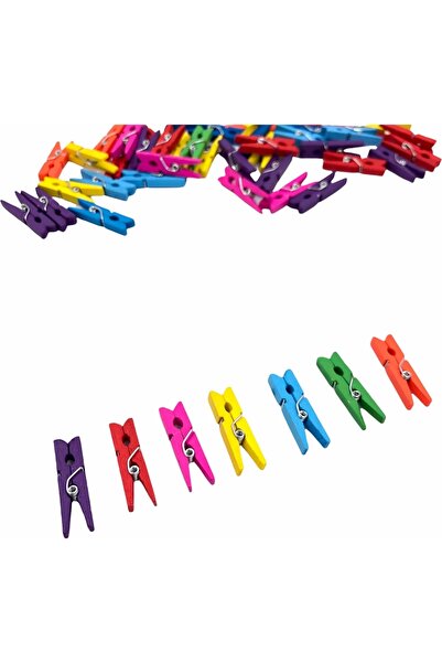 Özene Bezene 10 أوتاد خشبية ملونة (3 سم)