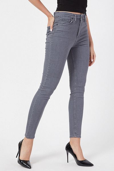 Ramrod Παντελόνι τζιν με απαλή υφή Super Skinny Jeans με γκρι χρώμα