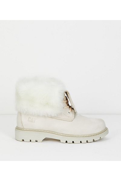 Caterpillar Γυναικείες μπότες Utah Fur Beige Nubuck