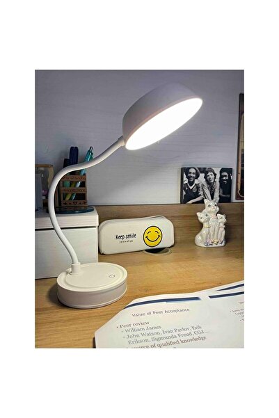Yussraw Şarjlı Dokunmatik 20 Led Çalışma Okuma Işığı Flexible Masa Lambası Beyaz