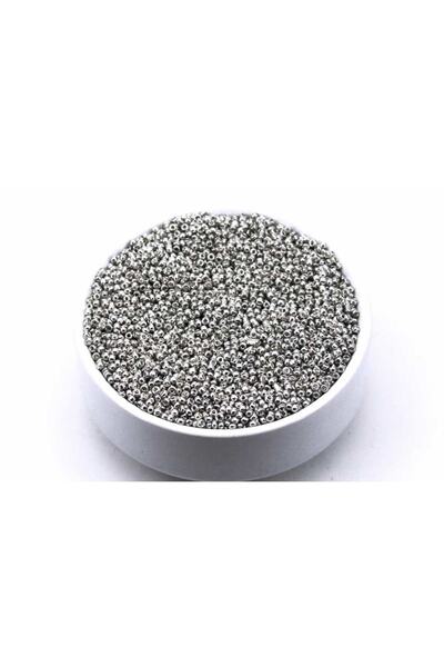 yfhobi 50 gram - Küçük Boy Kum Boncuğu, 1.5 Mm, Takı Yapım Boncuğu, Gümüş Ren...