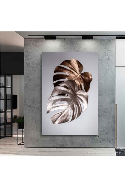 Sebenta Dekoartif Tasarım Yapraklar Kanvas Tablo
