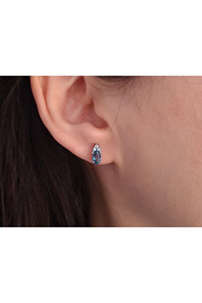 Sirius Pırlanta Pırlanta Ve Topaz Cadenza Küpe