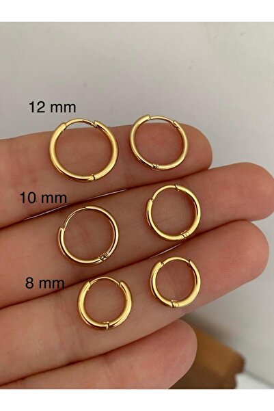 Arescollection Paslanmaz Çelik Ince Halka Küpe