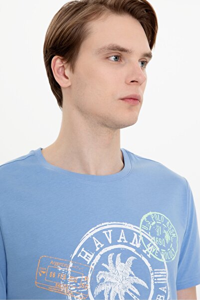 U.S. Polo Assn. Μπλε ανδρικό μπλουζάκι