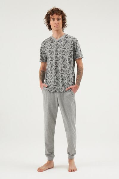 Eros V Yaka Pijama Takımı