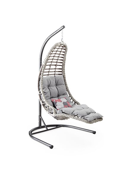 Capri Swing Kahverengi Rattan Tekli Capi Bahçe Balkon Salıncağı Keyif Hamak