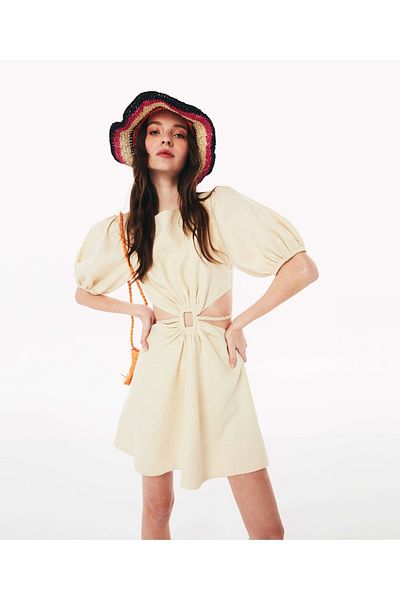 Twist Dress - Ecru - A-line