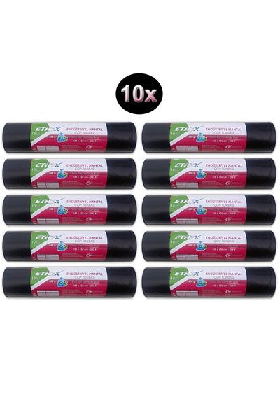 Ethex Industrial Hantal Size Garbage Bag 10 Pack 100x150 600 gr Black 6 Kg