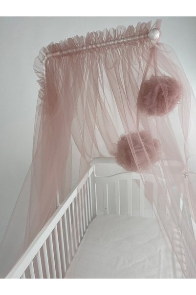 G&G baby Pembe Ponponlu Beşik Cibinliği