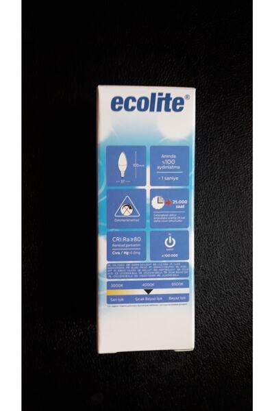 Ecolite 5li Paket 5w E14 4000k Sıcak Beyaz Işık Led Buji Ampul