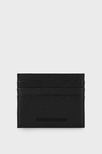 Emporio Armani حامل بطاقة جلد طبيعي مع شعار حامل بطاقة رجالي Y4r173 Y068e 80001