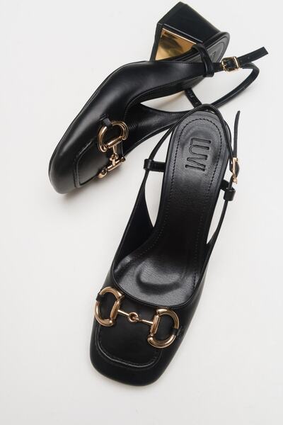 Luvi Karol Siyah Kadın Topuklu Ayakkabı