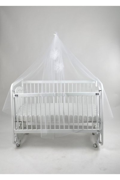 G&G baby Beyaz Ponponlu Beşik Cibinliği