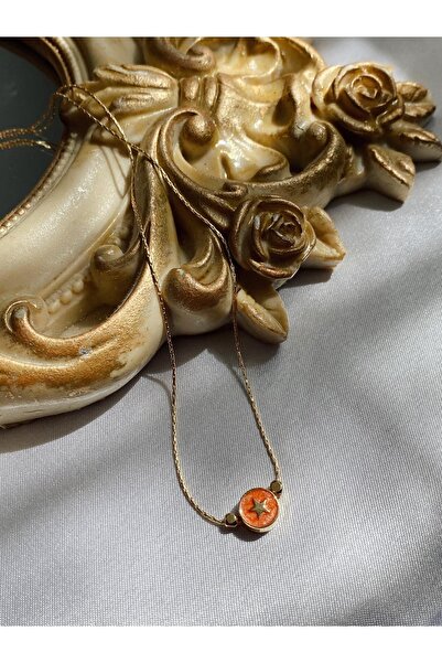 SWORDS CONCEPT قلادة نجمة صغيرة مطلية باللون البرتقالي