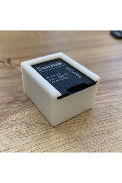 dekuis Micro Sd Kart Saklama Kutusu 8 Kartlıklı Adaptör Kapaklı Beyaz