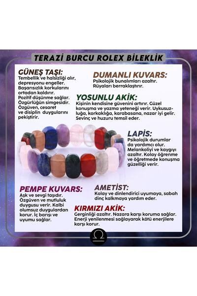 OSMANLI DOĞAL TAŞ Terazi Burcu Roleks Bileklik B065