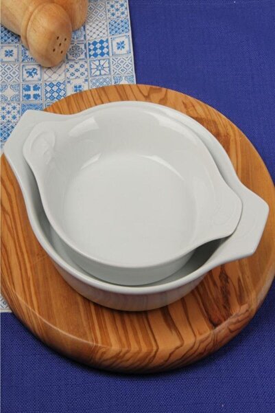 Porland Porselen Beyaz Sahan Seti ikili 21cm - 17cm