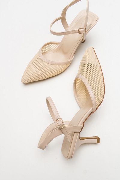 Luvi Chic Beige Women's Heeled Shoes