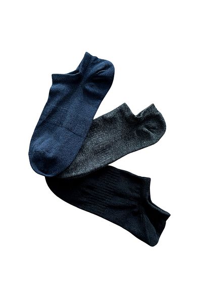 socksbox Πακέτο με 5 ανδρικές κάλτσες αθλητικών παπουτσιών χωρίς ραφές /μαύρο-σκούρο μπλε-καπνιστό/40-44