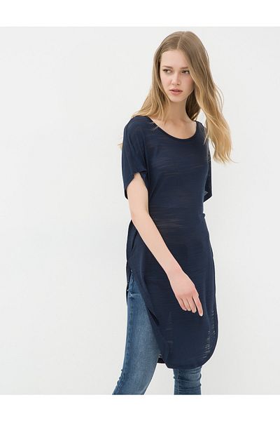 Koton Women's Blue T-Shirt 6YAK18792OK