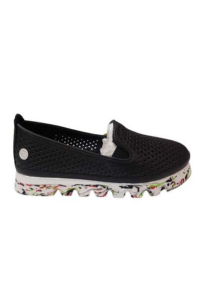 Mammamia Women's Daily Black Genuine Leather Colored Sole Shoes