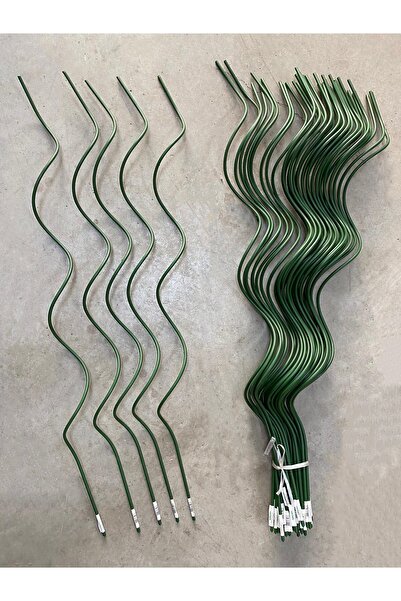 Bahçem Spiral Bitki Destek Çubuğu Metal Üzeri Pvc Kaplı 8mm 120cm 5 Adet Yeni...