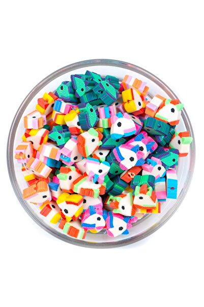 yfhobi 10 Adet - Polimer Fimo Boncuk, Karışık Kenkli Unicorn Figürlü Polimer ...