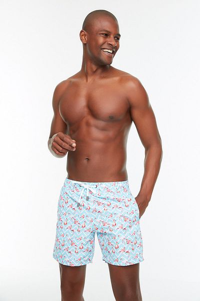 Trendyol Collection Badeshorts - Grün - Mit Slogan