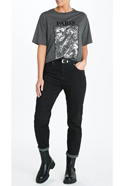 Kübra Tekstil Ženska majica Paris Lame sa printom T-shirt