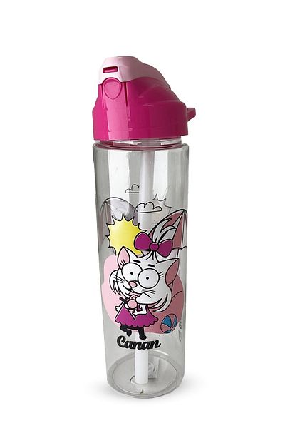 GENC DIJITAL BASKI King Şakir Canan Model Pink Water Bottle