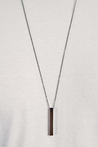 Generic Brand Unisex Silver Color Bar Chain Necklace