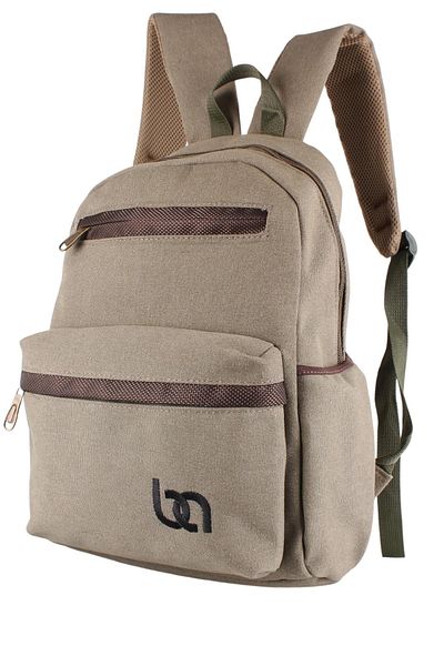 Bagacar Καθημερινό σχολικό σακίδιο πλάτης με 130 Canvas Khaki Laptop
