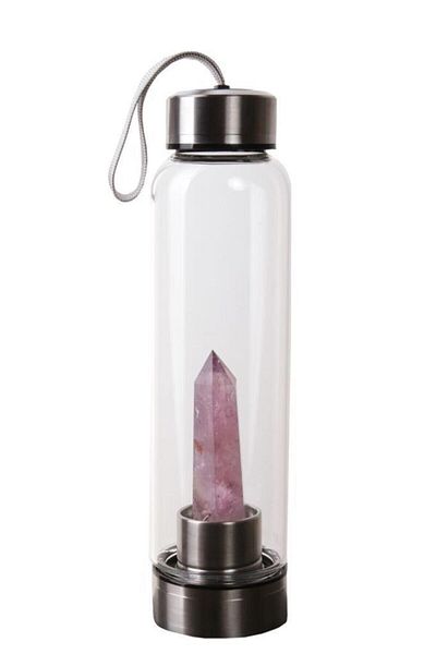Saff Doğal Taş Certified Amethyst Natural Stone Water Bottle 550 ml